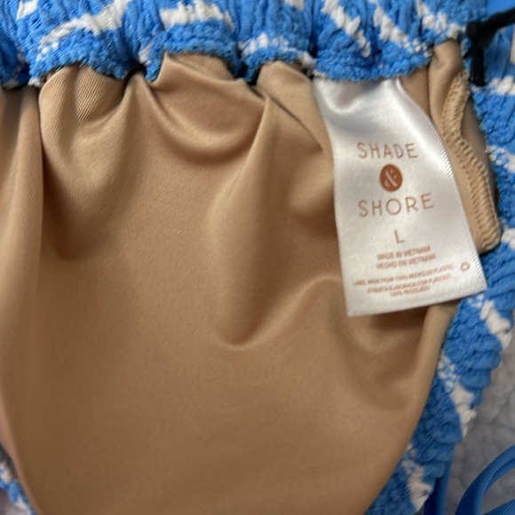 Shade & Shore Striped Light Blue Ribbed Triangle Bikini Top Large (12-14) - Picture 10 of 10